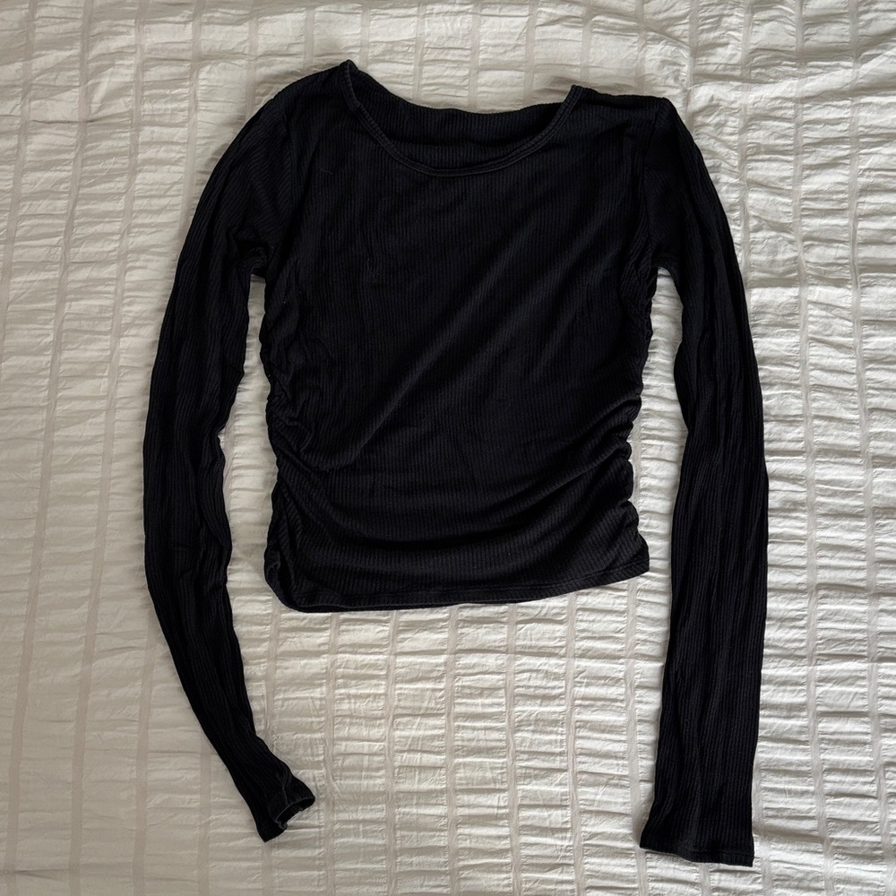 ALO Yoga Black Gather Top